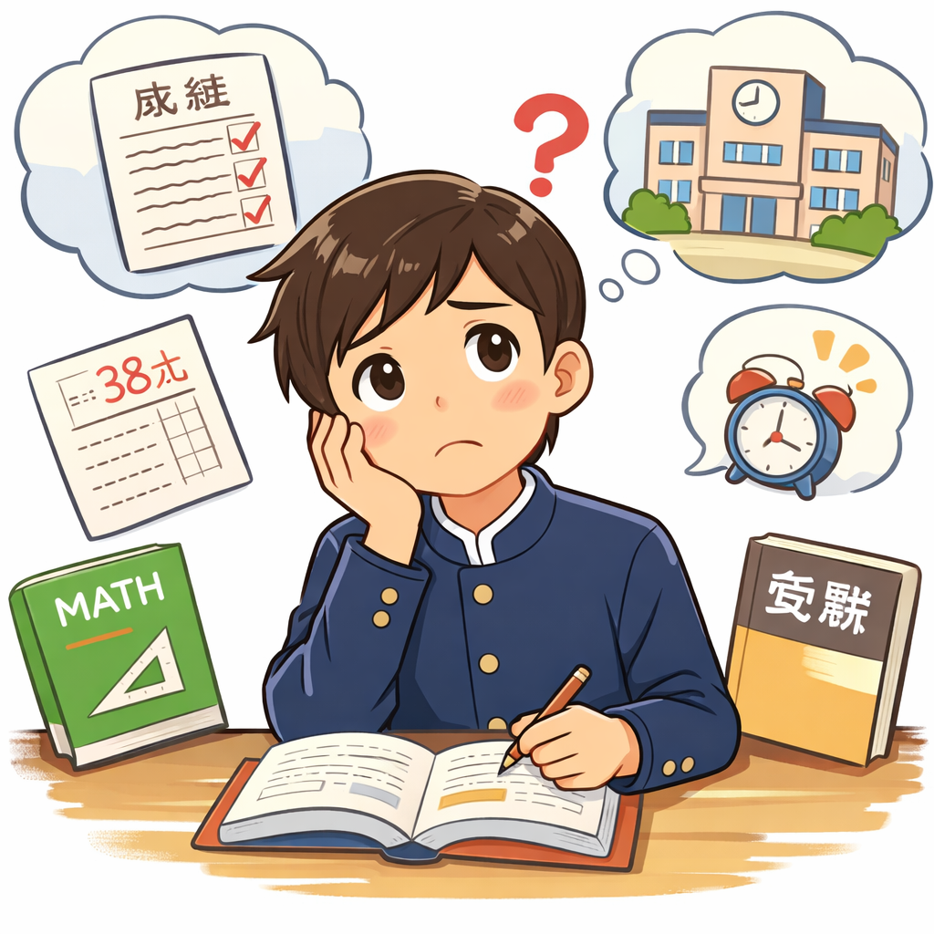 勉強に悩む生徒のイラスト
